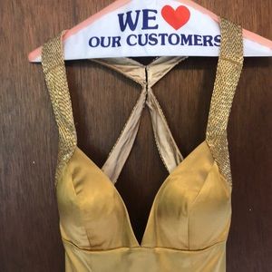 Tiffany Designs Dresses - Gold silk prom dress Tiffany Designs Dresses - Gold silk prom dress